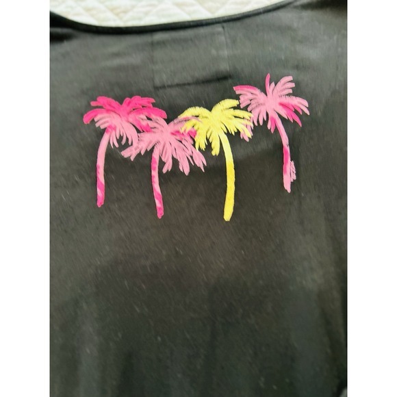 Lilly Pulitzer Luxletic Black Beachcomber Scoop Neck Long Sleeve Tunic Top Med - Picture 8 of 9